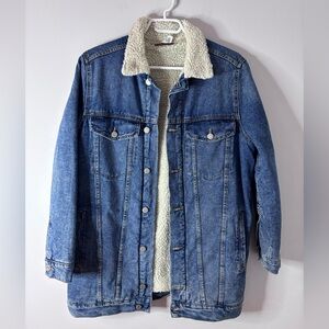 & Denim Jean Jacket with Sherpa Lining